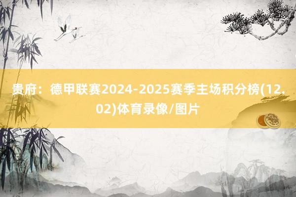 贵府：德甲联赛2024-2025赛季主场积分榜(12.02)体育录像/图片
