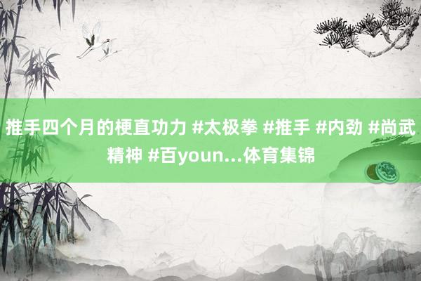推手四个月的梗直功力 #太极拳 #推手 #内劲 #尚武精神 #百youn...体育集锦