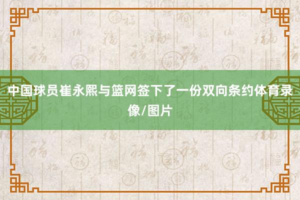中国球员崔永熙与篮网签下了一份双向条约体育录像/图片