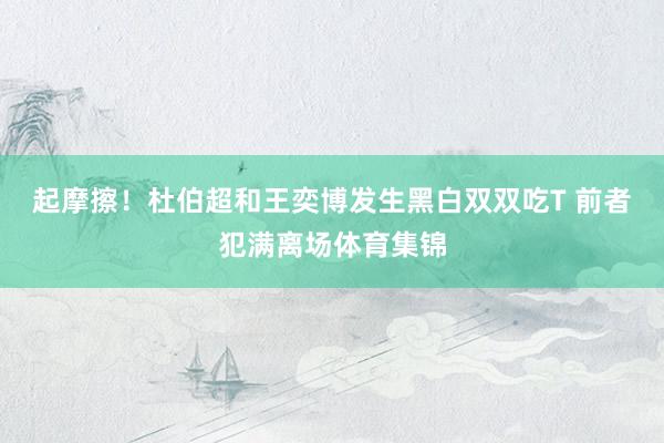起摩擦！杜伯超和王奕博发生黑白双双吃T 前者犯满离场体育集锦