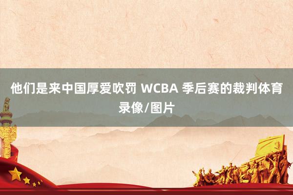 他们是来中国厚爱吹罚 WCBA 季后赛的裁判体育录像/图片