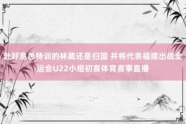 赴好意思特训的林葳还是归国 并将代表福建出战全运会U22小组初赛体育赛事直播