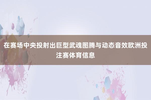 在赛场中央投射出巨型武魂图腾与动态音效欧洲投注赛体育信息