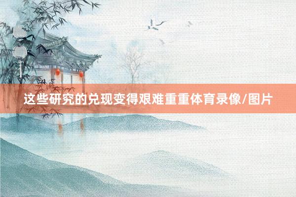 这些研究的兑现变得艰难重重体育录像/图片