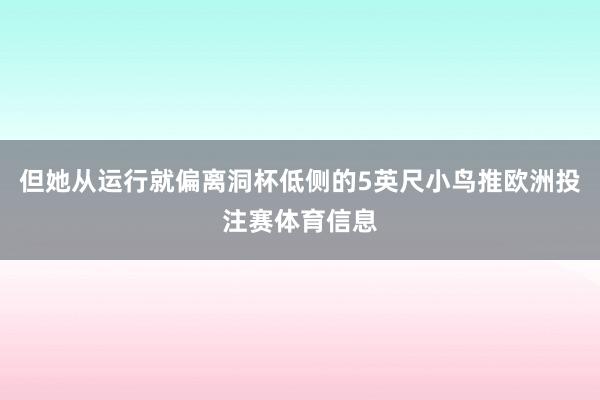 但她从运行就偏离洞杯低侧的5英尺小鸟推欧洲投注赛体育信息