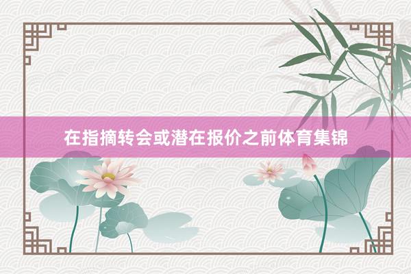 在指摘转会或潜在报价之前体育集锦