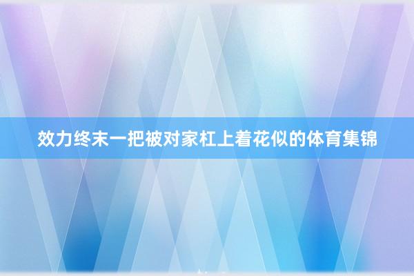 效力终末一把被对家杠上着花似的体育集锦