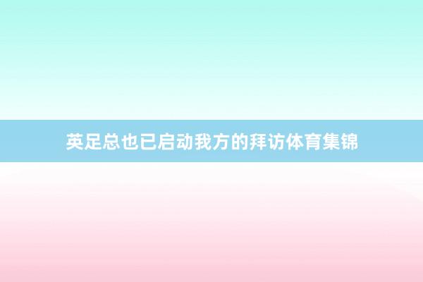 英足总也已启动我方的拜访体育集锦