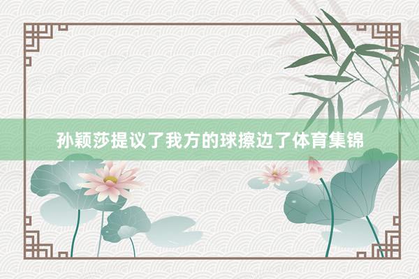 孙颖莎提议了我方的球擦边了体育集锦
