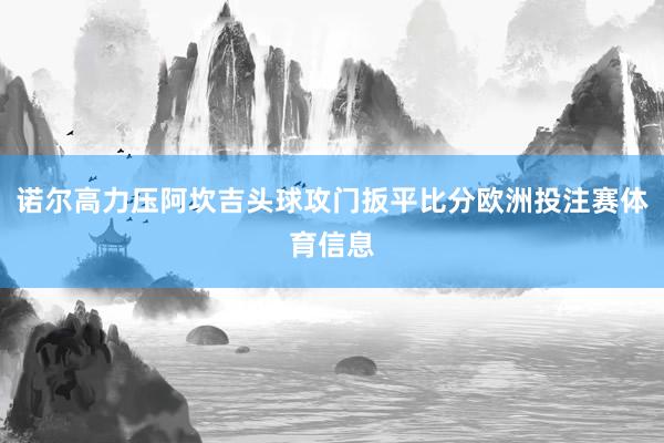 诺尔高力压阿坎吉头球攻门扳平比分欧洲投注赛体育信息