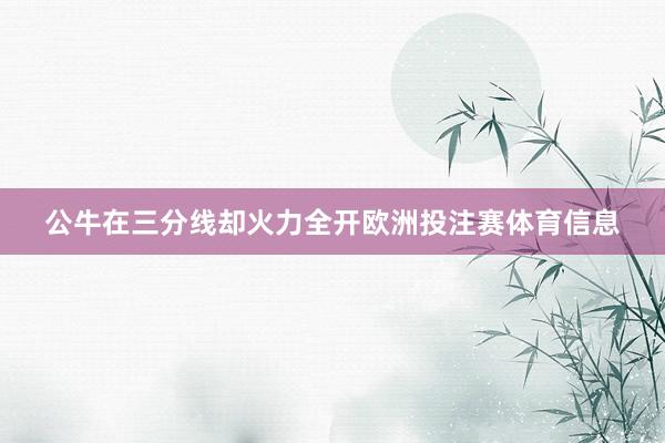 公牛在三分线却火力全开欧洲投注赛体育信息