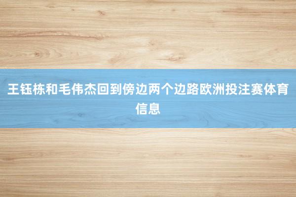 王钰栋和毛伟杰回到傍边两个边路欧洲投注赛体育信息