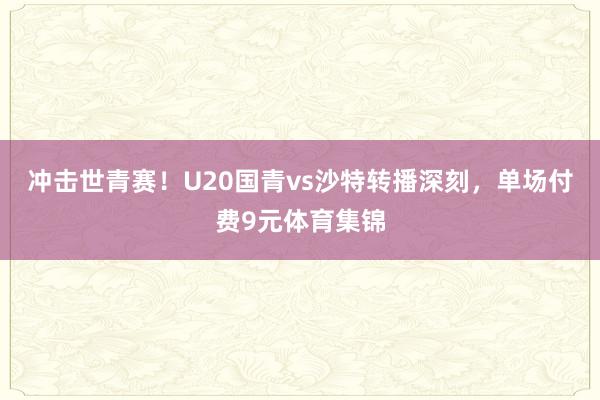 冲击世青赛！U20国青vs沙特转播深刻，单场付费9元体育集锦