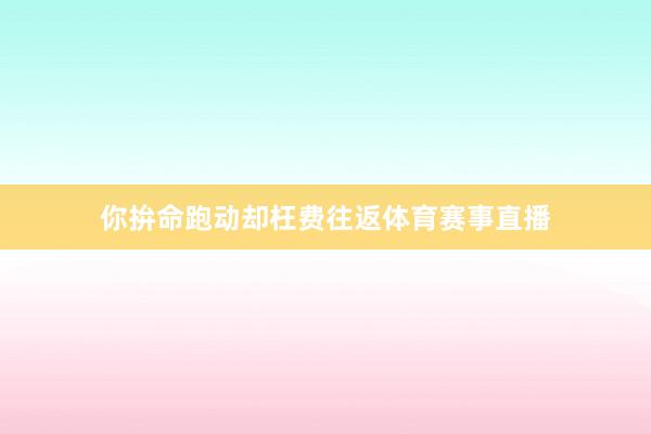 你拚命跑动却枉费往返体育赛事直播