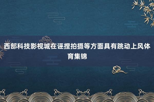 西部科技影视城在诬捏拍摄等方面具有跳动上风体育集锦