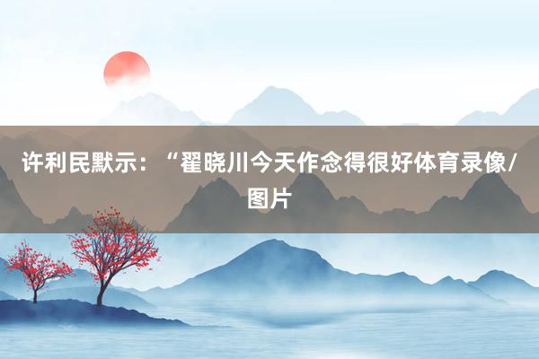 许利民默示：“翟晓川今天作念得很好体育录像/图片